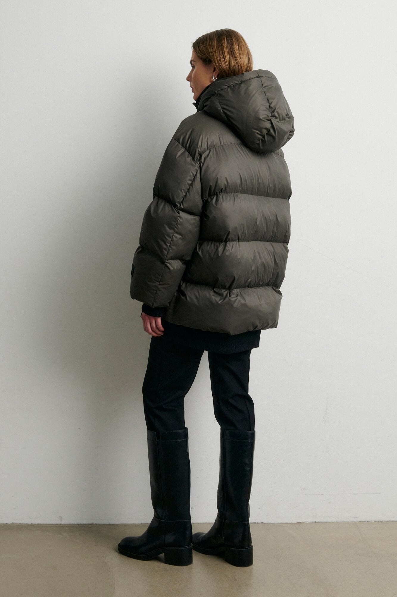 Riya Rib vinterjakke – Black Olive